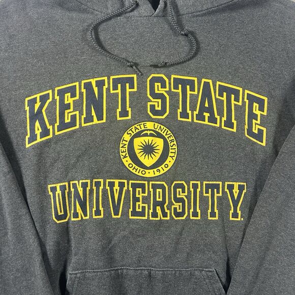 Kent State University Graphic Hoodie Men’s Large Champion ECO Gray Spell Out Y2K - Picture 7 of 9